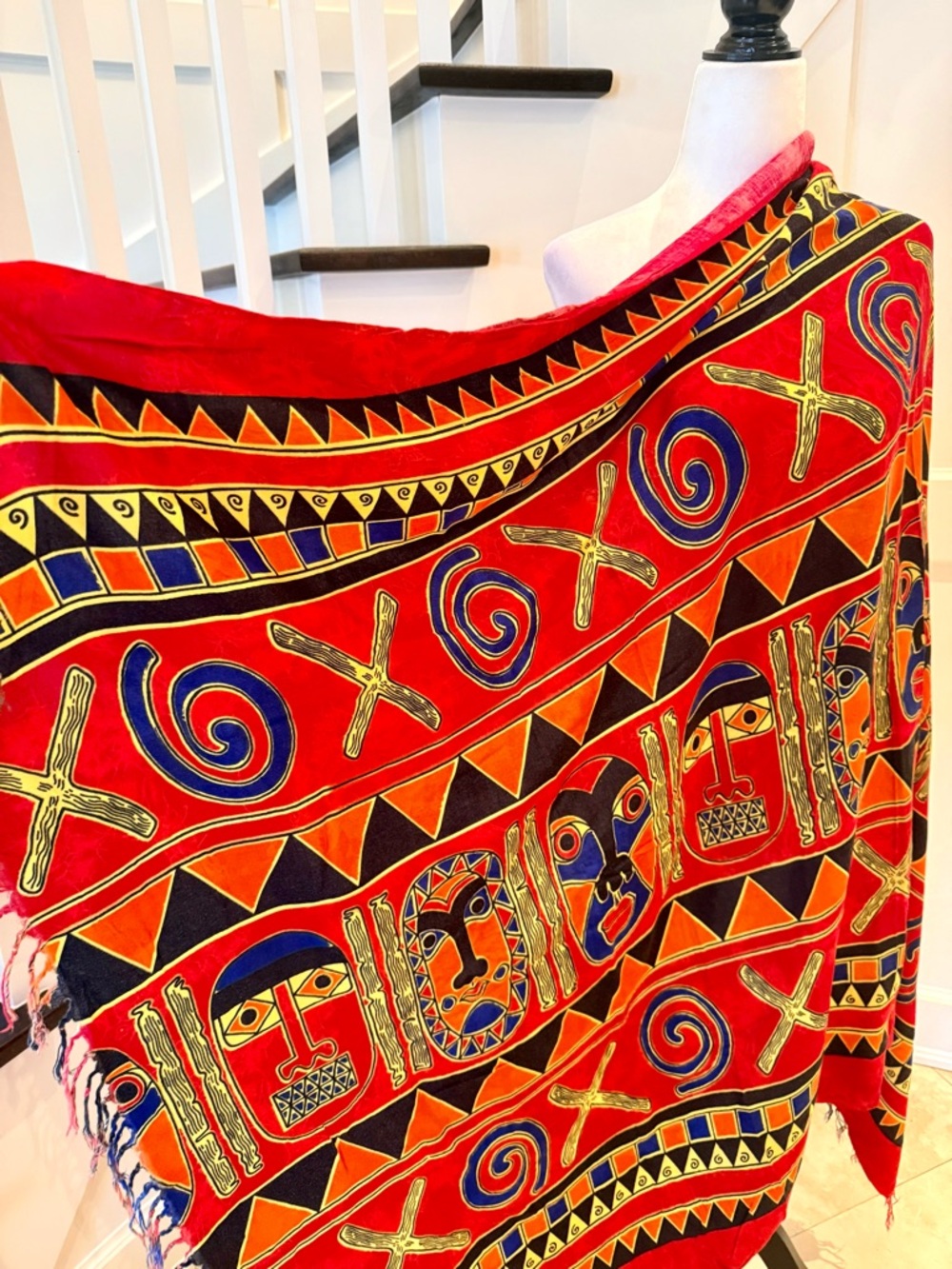 Tribal Print Beach Sarong, Swimsuit Cover-Up, Pareo, Beach Wrap